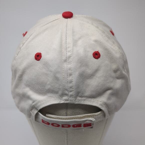 Dodge Logo Strapback Hat Beige One Size Adjustable Solid Embroidered - Picture 7 of 11